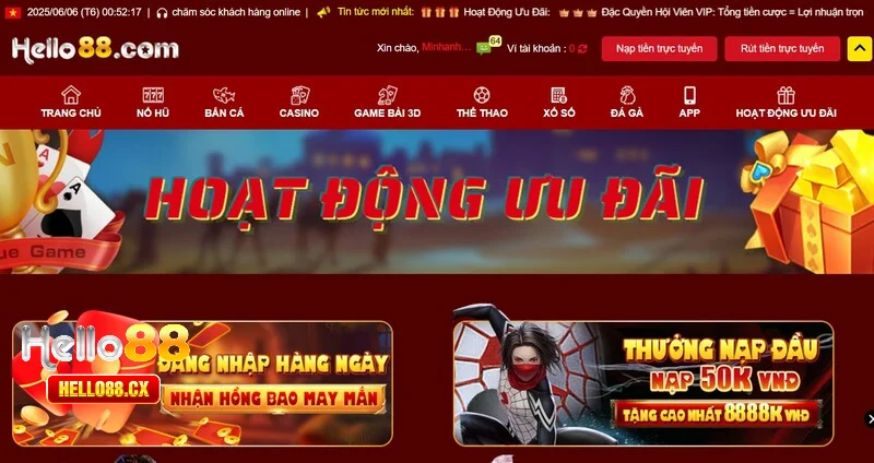 Đăng ký tài khoản hợp lệ để nhận khuyến mãi Hello88