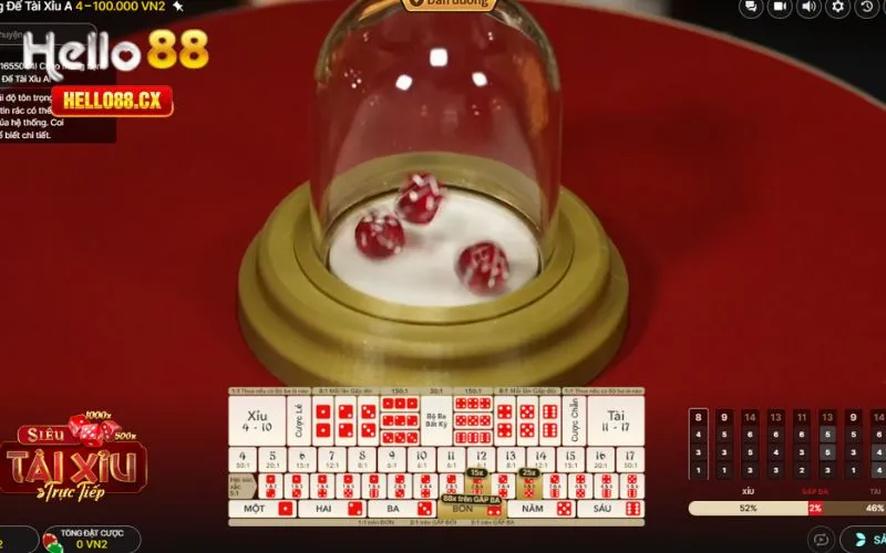 Diễn biến trọn vẹn của 1 ván game Tài xỉu Online