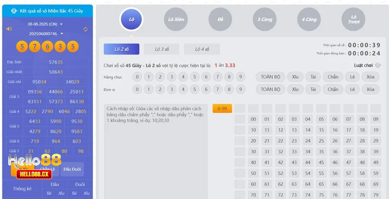 Giới thiệu loại hình chơi xổ số siêu tốc chỉ có tại Hello88