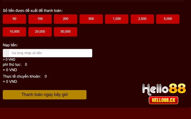 Nhập sai thông tin theo yêu cầu của Hello88