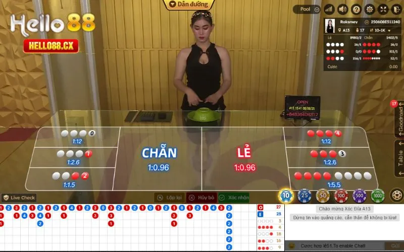 Quy tắc chung vào phòng cược game xóc đĩa