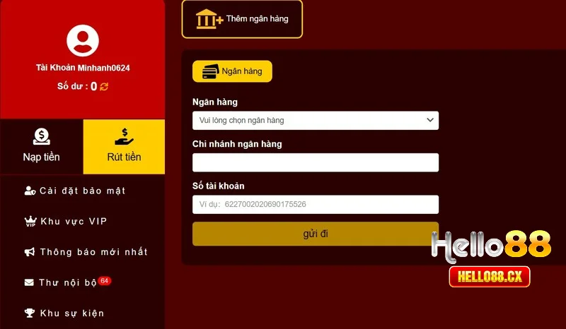 Thêm ngân hàng nhận thưởng